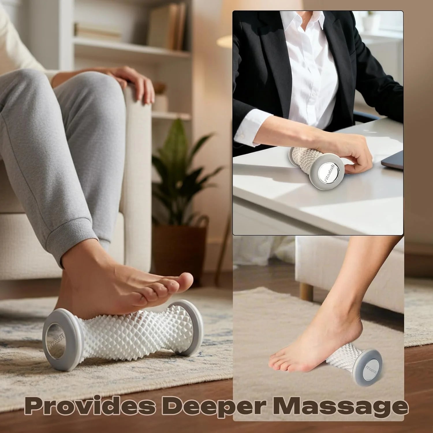 Foot Massager Roller,Plantar Fasciitis Relief,Massage for Heel & Arch Pain, Reflexology Acupressure Tool for Muscle Relaxation
