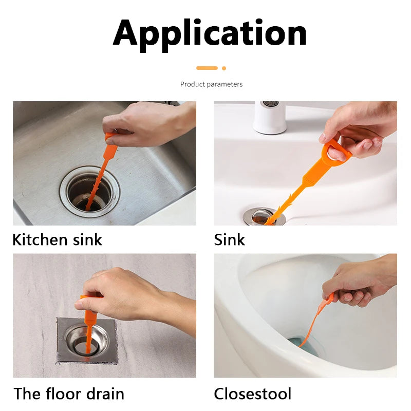 Drain Clog Remover Pipe Cleaner Drain Cleaner Dehairer Hair Drain Unclogger Pipe Cleaning Tool For Bathroom Sinks Shower Bathtub