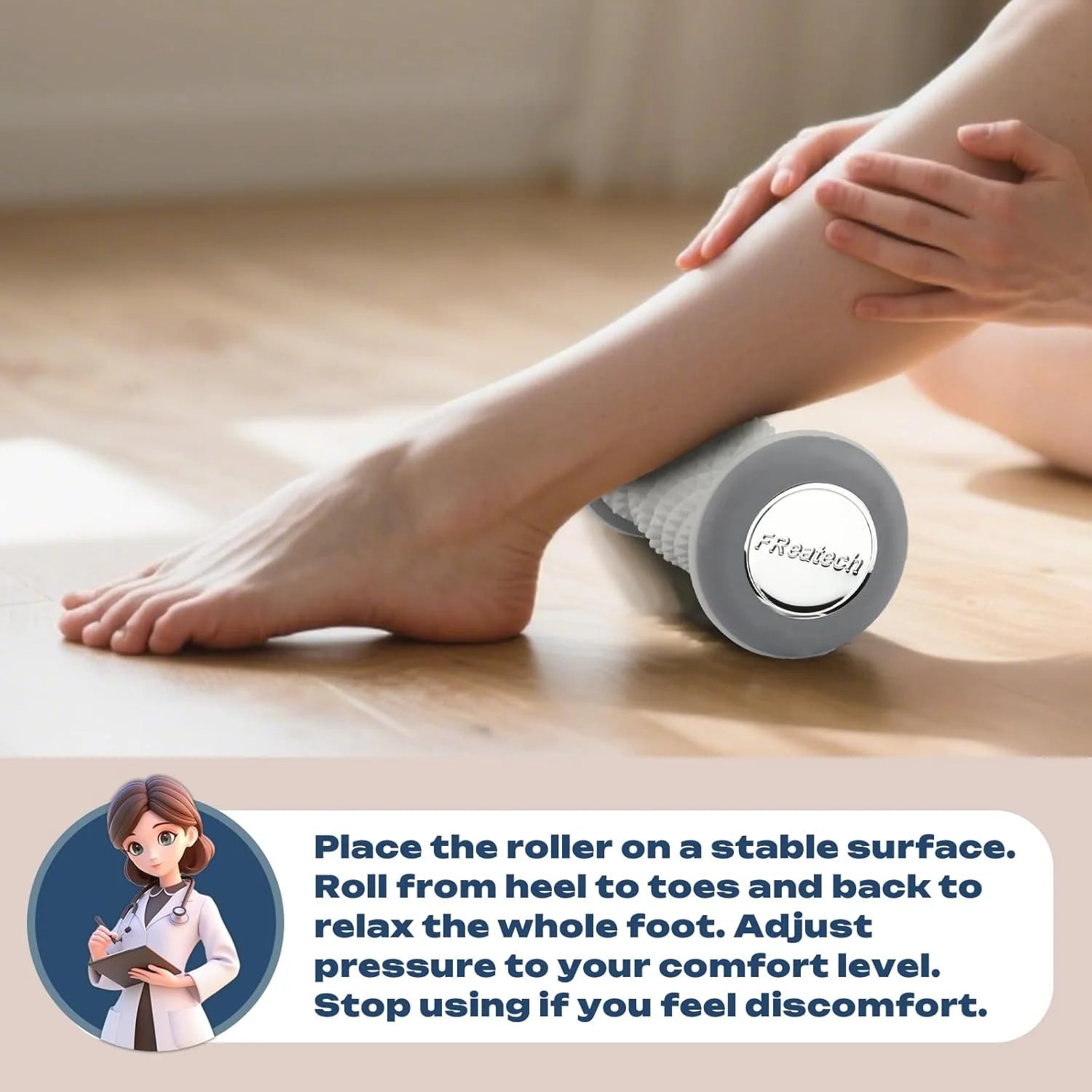 Foot Massager Roller,Plantar Fasciitis Relief,Massage for Heel & Arch Pain, Reflexology Acupressure Tool for Muscle Relaxation